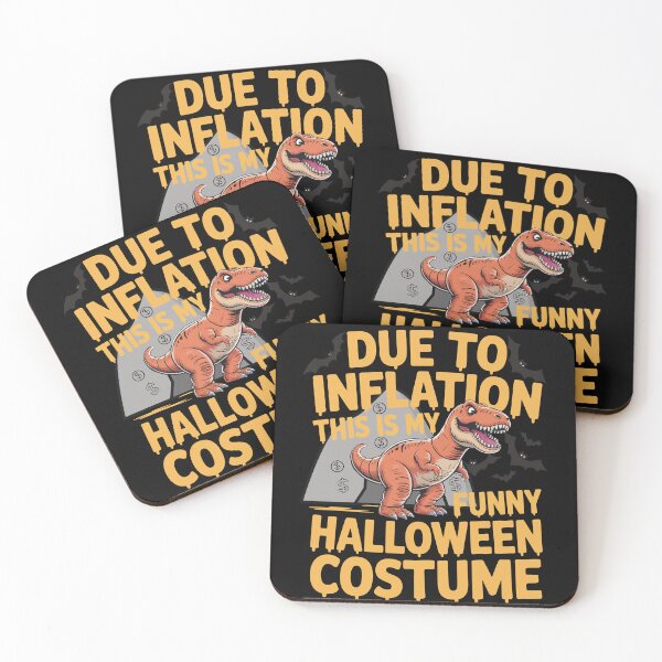 Item preview, Due to Inflation This Is My Halloween Costume Funny Dinosaur & Bats designed and sold by SkymarArt.