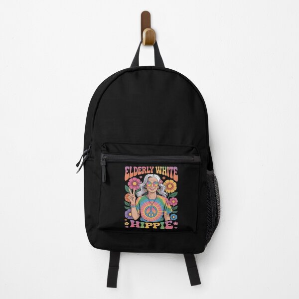 Item preview, Elderly White Hippie Funny Retro Hippie Gift For Peace Lovers designed and sold by SkymarArt.