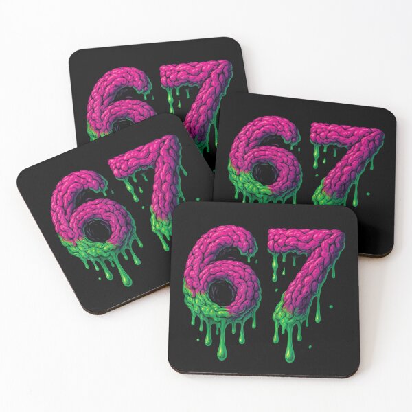 Item preview, Gross Pink Zombie Brains Dripping Green Slime Number 67 designed and sold by TiaraHans.