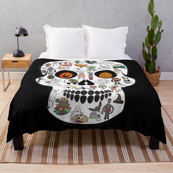 Item preview, Artistic Skull Filled With Cute Spooky Halloween Kids Doodles designed and sold by TiaraHans.