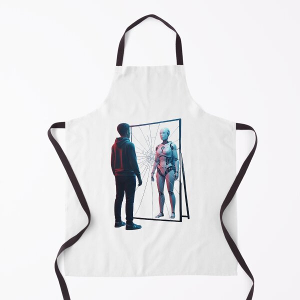 Item preview, Reflections of the Future, Human vs AI Self,mirror reality, are mirrors guilty? designed and sold by chipmuckdesignn.