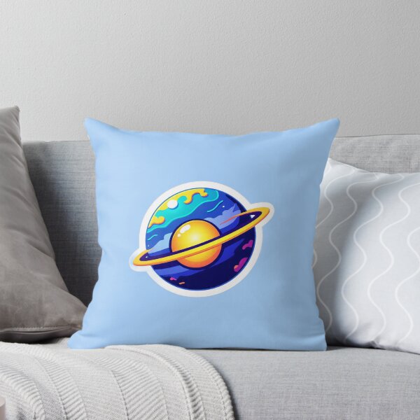 Item preview, Earth-Like Planet Sticker • Sun, Moon & Saturn Ring World • Cosmic Space Art Design designed and sold by MZCREATIONS144.