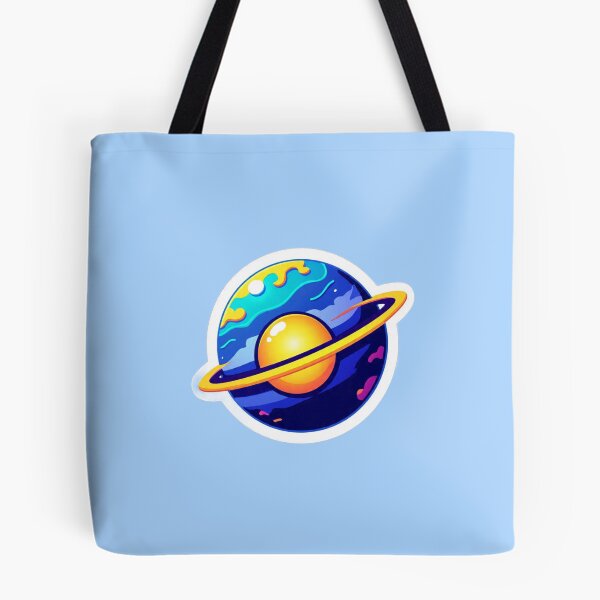 Item preview, Earth-Like Planet Sticker • Sun, Moon & Saturn Ring World • Cosmic Space Art Design designed and sold by MZCREATIONS144.