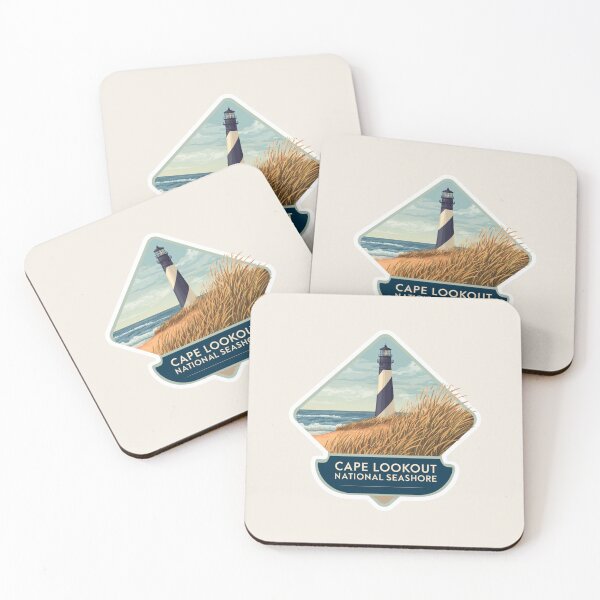 Item preview, Cape Lookout National Seashore North Carolina Vintage Travel Sticker Retro Lighthouse Beach Design designed and sold by Blurbean.