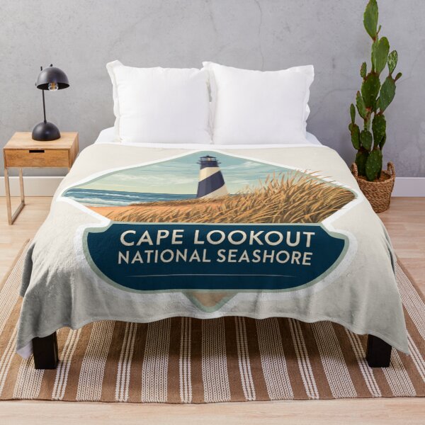 Item preview, Cape Lookout National Seashore North Carolina Vintage Travel Sticker Retro Lighthouse Beach Design designed and sold by Blurbean.