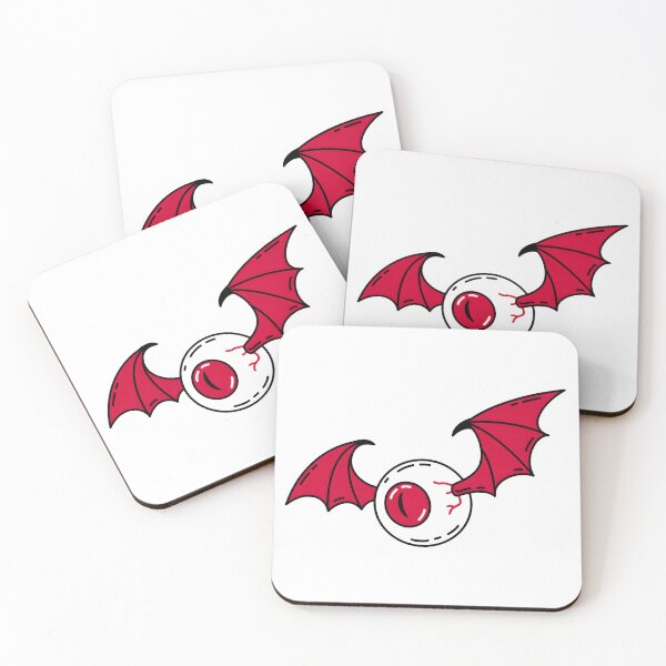 Item preview, Spooky Flying Eyeball with Red Bat Wings designed and sold by FestivityFinds.