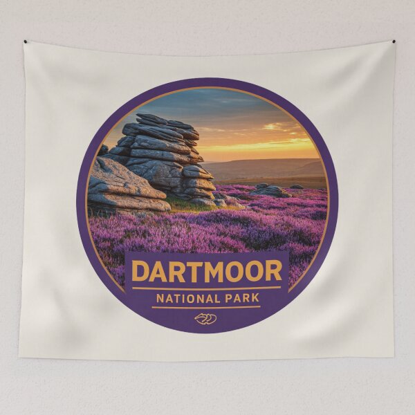 Item preview, Dartmoor National Park England Vintage Travel Sticker Retro Landscape Heather Moor Design designed and sold by Blurbean.