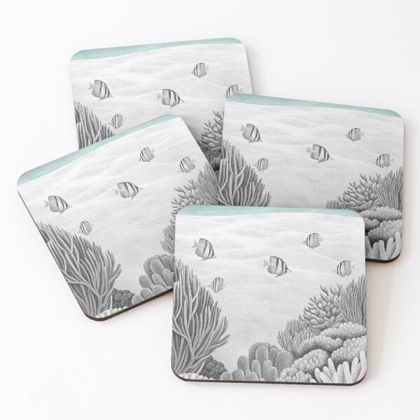 Item preview, Seychelles Underwater Reef Illustration – Tropical Fish & Coral Paradise Art designed and sold by Joesy.