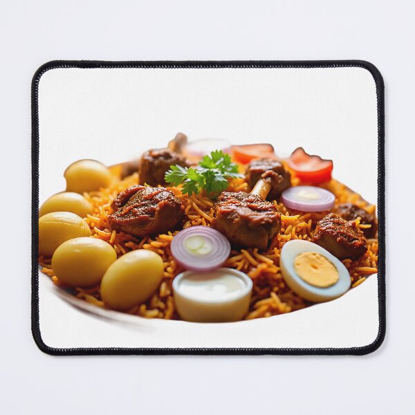 Item preview, Aromatic Spicy Mutton Biriyani – Traditional Indian Royal Feast in a Plate designed and sold by AwesomeDigiShop.