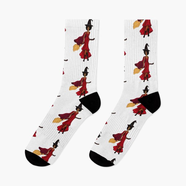 Item preview, Flying Witch in Red Dress with Broomstick and Cape designed and sold by tinkeybabes.