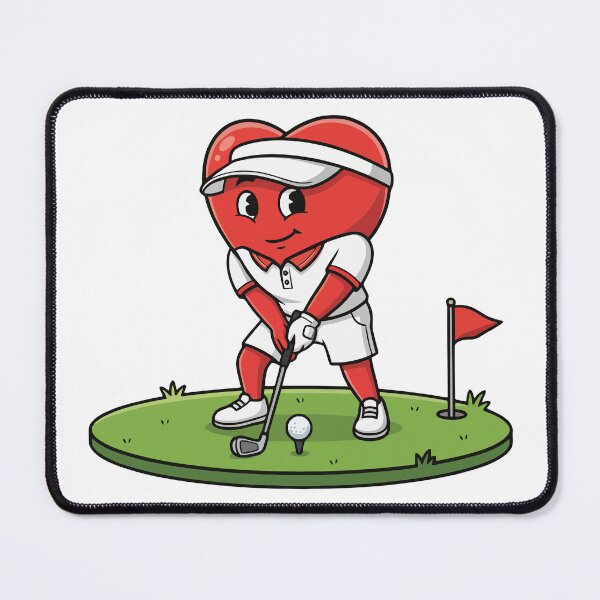 Item preview, Heart Golfer Cartoon Playing on Green designed and sold by ZenDoodle.