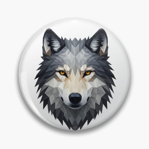 Item preview, Geometric Wolf Head – Low Poly Art Black and White Illustration with Golden Eyes designed and sold by PixelVibe782.