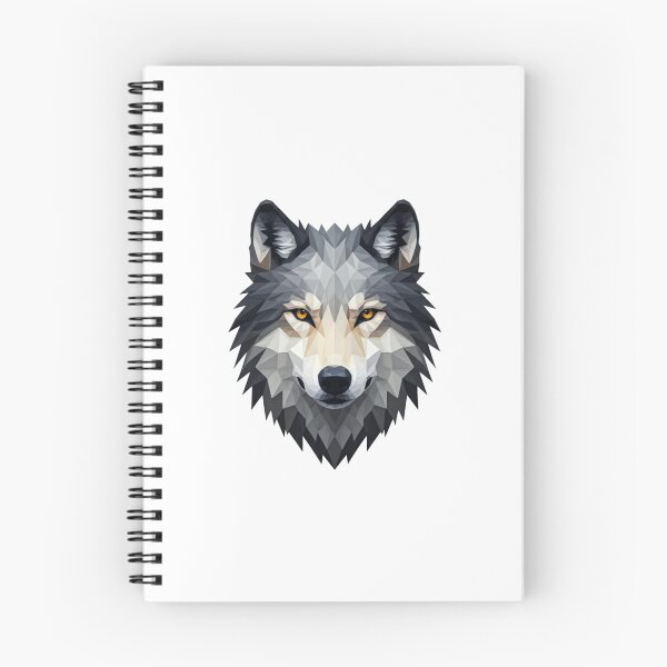 Item preview, Geometric Wolf Head – Low Poly Art Black and White Illustration with Golden Eyes designed and sold by PixelVibe782.