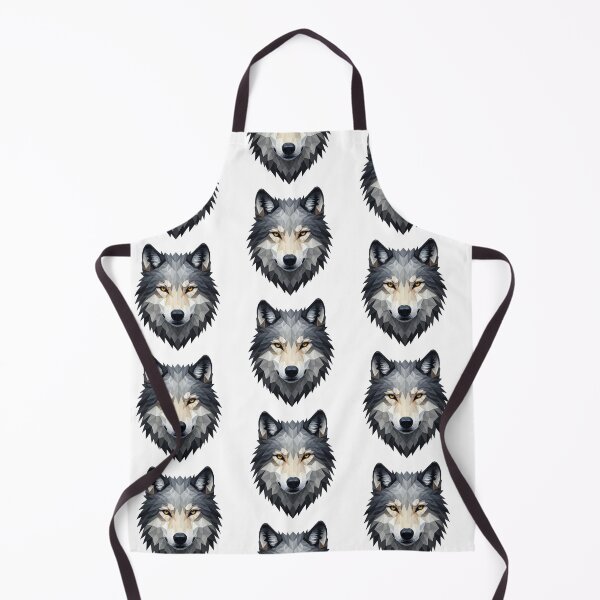 Item preview, Geometric Wolf Head – Low Poly Art Black and White Illustration with Golden Eyes designed and sold by PixelVibe782.