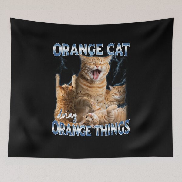 Item preview, Orange Cat Doing Orange Things Funny Meme Quirky Humor designed and sold by elderberry.