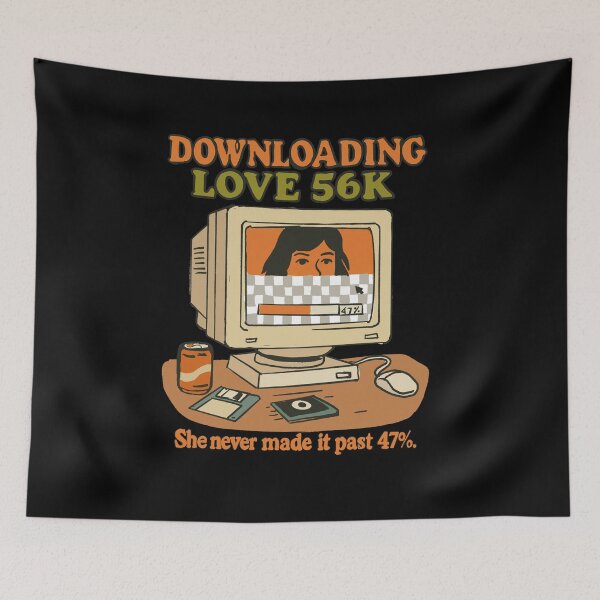 Item preview, Downloading Love 56K – Retro Internet Romance Design designed and sold by Arctic frame studio.