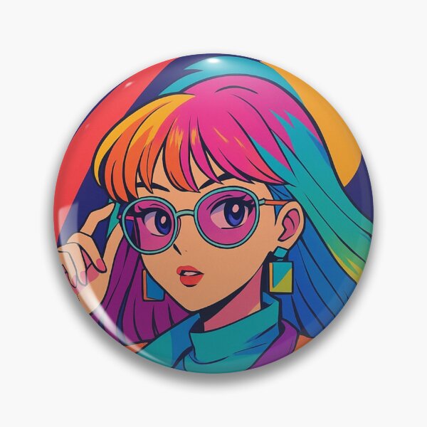 Item preview, Cool Pop Art Girl: Anime Retro Color Block Neon designed and sold by JonelleTshirts.