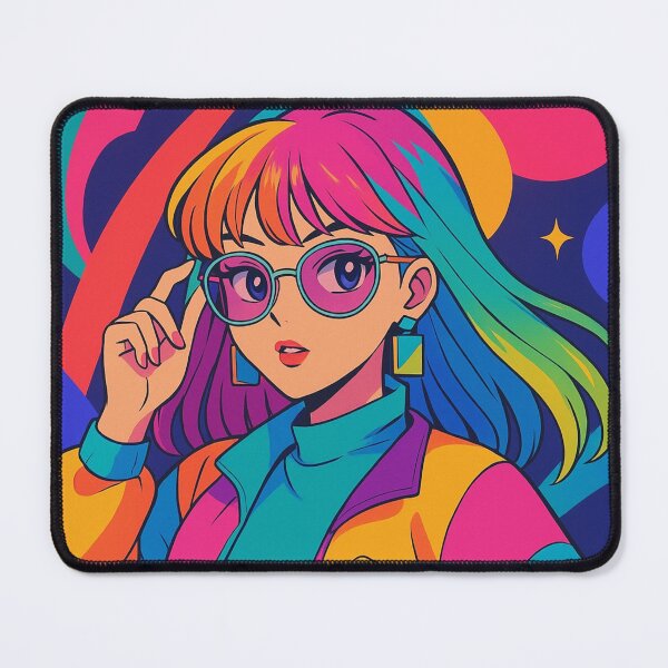 Item preview, Cool Pop Art Girl: Anime Retro Color Block Neon designed and sold by JonelleTshirts.