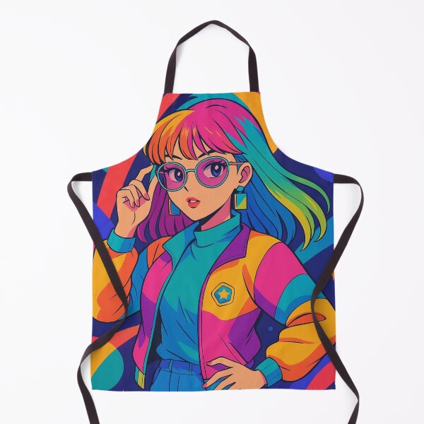 Item preview, Cool Pop Art Girl: Anime Retro Color Block Neon designed and sold by JonelleTshirts.