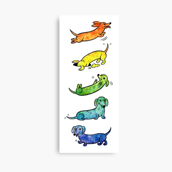 Watercolor Dachshunds Canvas Print