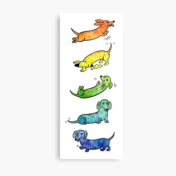 Watercolor Dachshunds Metal Print