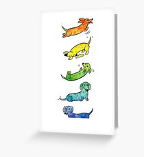 Watercolor Dachshunds Greeting Card