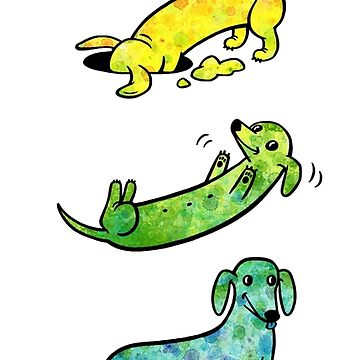 Imagen de la obra Dachshunds de acuarela de Leslie Evans
