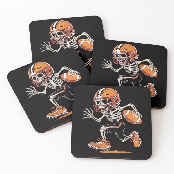 Item preview, Funny Halloween Skeleton Football Player Running for a Touchdown designed and sold by Daisy Grimes.