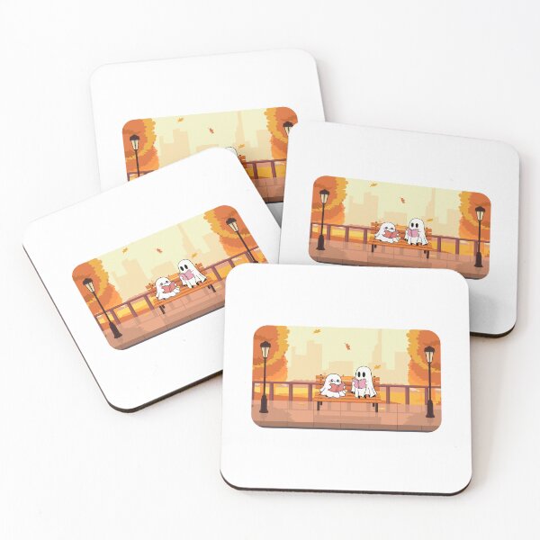 Item preview, Ghost friends on a bench reading  designed and sold by Galaxy Creations.