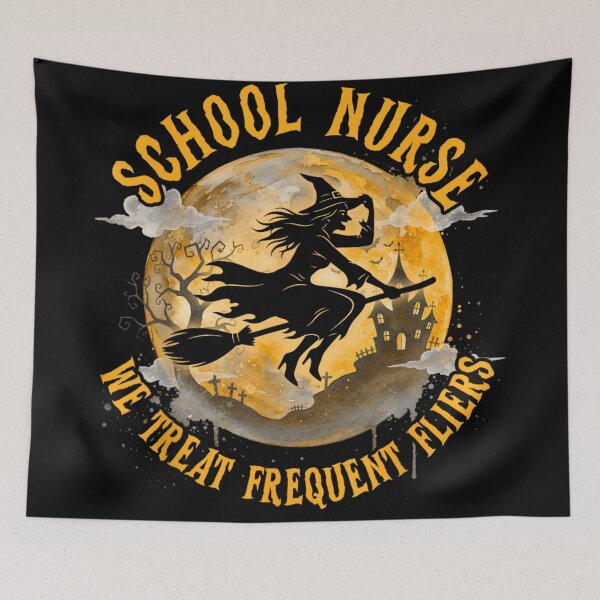 Item preview, Funny School Nurse We Treat Frequent Fliers Halloween Witch designed and sold by Daisy Grimes.