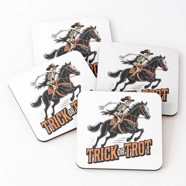 Item preview, Trick or Trot Skeleton Horse Rider Shirt – Funny Spooky Horse Tee designed and sold by WSPrintCrafter.