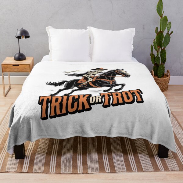 Item preview, Trick or Trot Skeleton Horse Rider Shirt – Funny Spooky Horse Tee designed and sold by WSPrintCrafter.