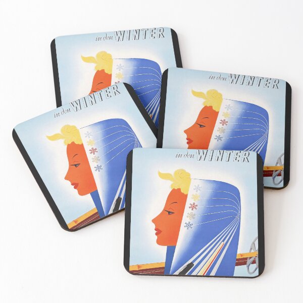 Item preview, Vintage Deutsche Bundesbahn Winter Travel Poster | Mid-Century Art | German Federal Railway | 1950s-60s Retro Style designed and sold by artofuniverse.