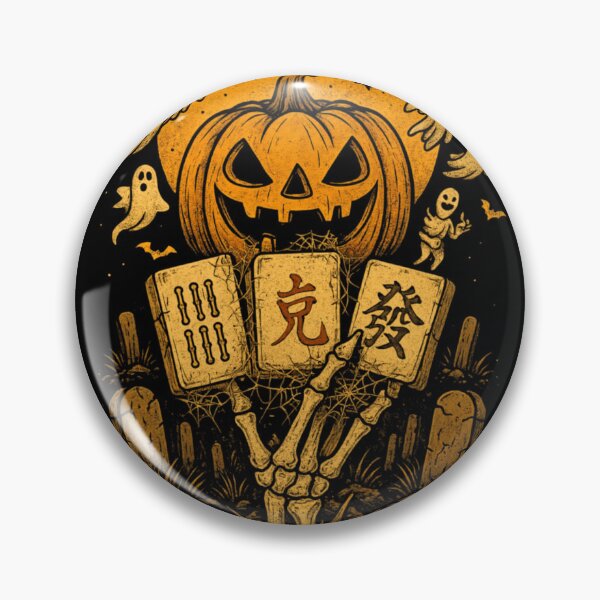Artikelvorschau, Gruselige Skeletthand spielt Mahjong auf einem Halloween-Friedhof entworfen und verkauft von Daisy Grimes.