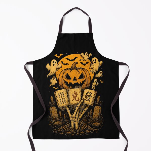 Item preview, Spooky Skeleton Hand Playing Mahjong in a Halloween Graveyard designed and sold by Daisy Grimes.