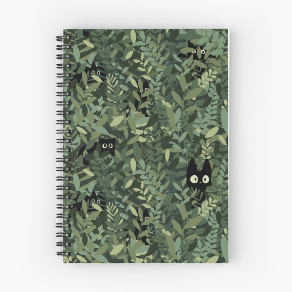 Item preview, Hidden cats in lush green leaves, whimsical woodland foliage, cottagecore verdure, moss olive sage palette designed and sold by CharmedVille.
