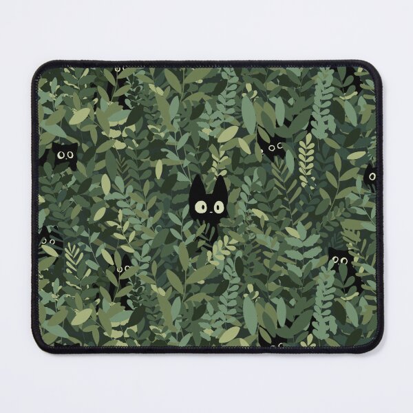 Item preview, Hidden cats in lush green leaves, whimsical woodland foliage, cottagecore verdure, moss olive sage palette designed and sold by CharmedVille.
