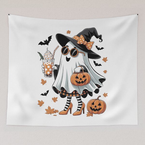 Item preview, About Cute Ghost Pumpkin Halloween Cute Ghost Pumpkin Halloween Ghost Halloween Bougie Ghost Spooky Season designed and sold by PunkNation-Arts.