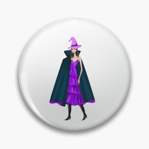 Item preview, Stylish Witch in Purple Dress and Teal Cape designed and sold by tinkeybabes.