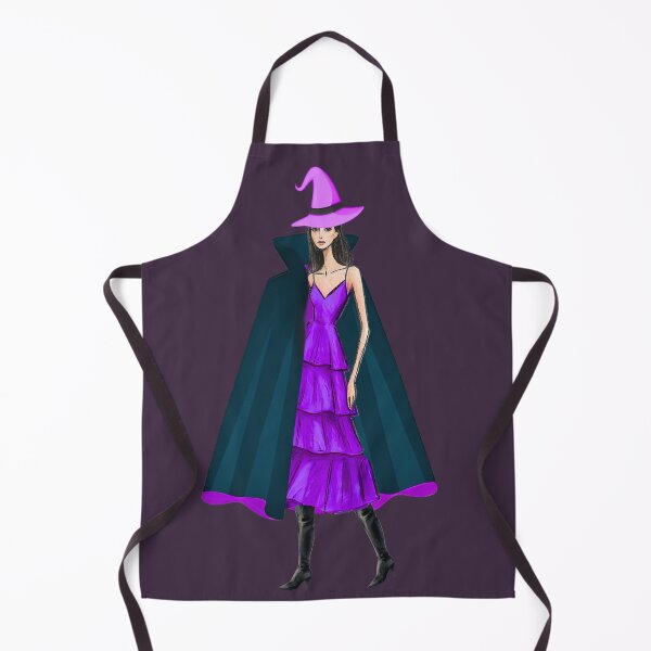 Item preview, Stylish Witch in Purple Dress and Teal Cape designed and sold by tinkeybabes.