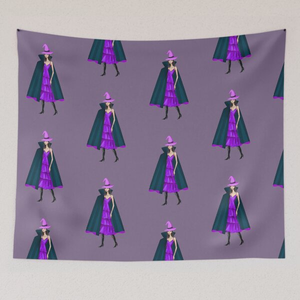 Item preview, Stylish Witch in Purple Dress and Teal Cape designed and sold by tinkeybabes.