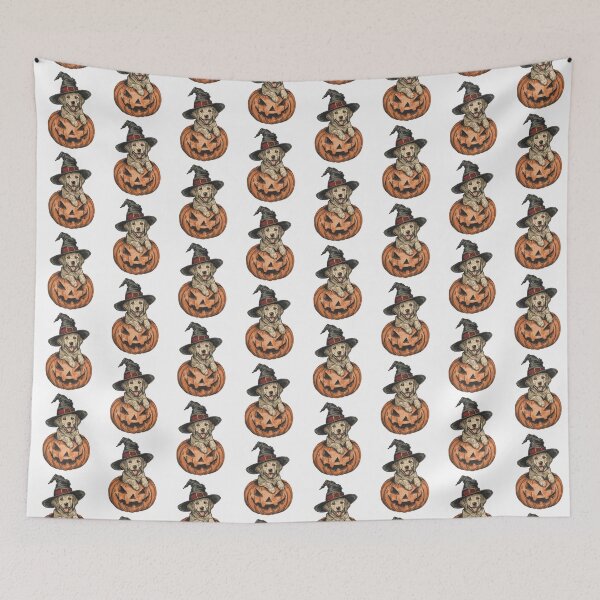 Item preview, Halloween Witch Dog with Pumpkin Sticker designed and sold by FestivityFinds.