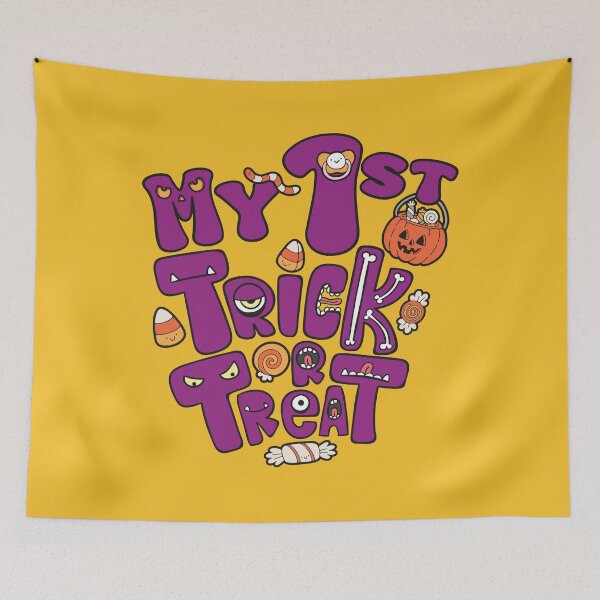 Item preview, My 1st Trick or Treat – Funny Retro Candy Halloween Baby Design designed and sold by chillaxcats.