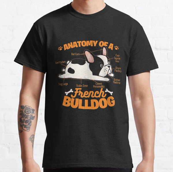 Anatomie eines französischen Bulldogge-lustigen Haustier-Frenchie-Hundes Classic T-Shirt