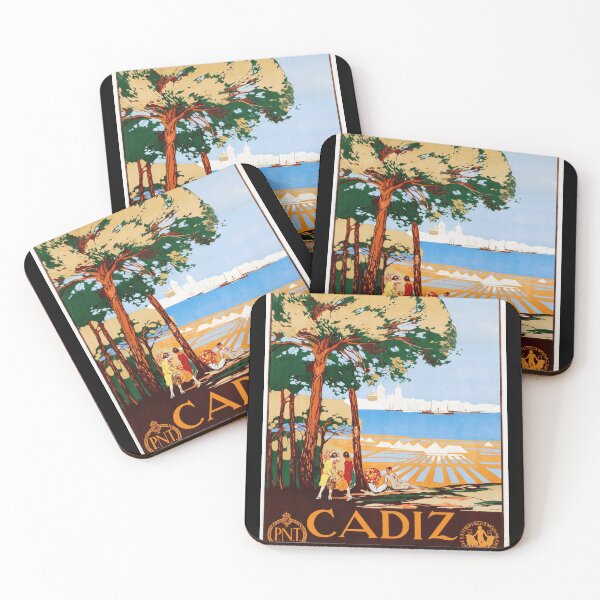 Item preview, Cádiz Puerta de Europa Travel Poster | Art Deco Style Vintage Print | Vibrant Colors & Mediterranean Charm designed and sold by artofuniverse.