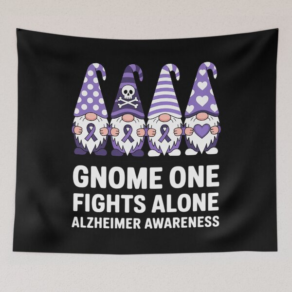 Item preview, Gnome One Fights Alone Alzheimer Awareness Purple Ribbon designed and sold by TrinaEspinoza.