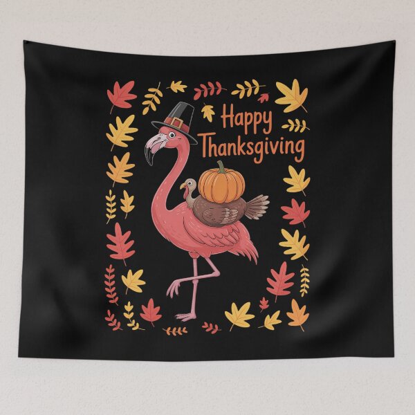 Item preview, Thanksgiving Day Flamingo Turkey Pumpkin Dish Dinner designed and sold by JonBarnes22.