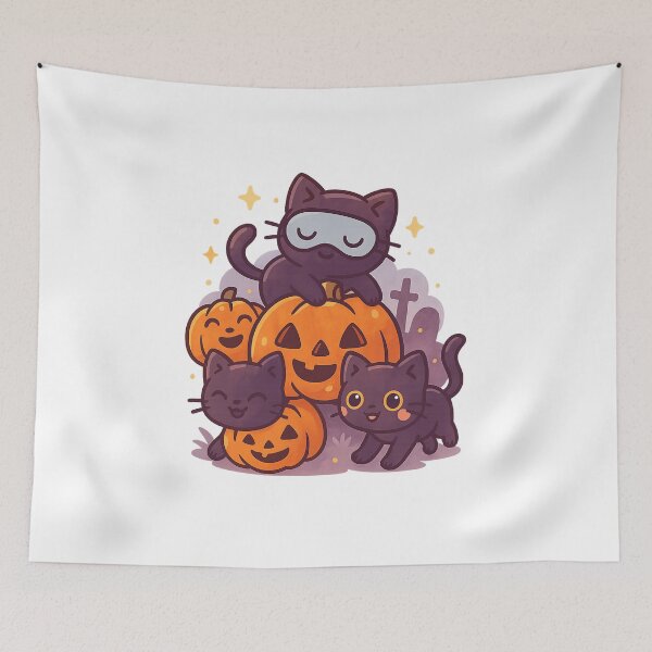 Item preview, Pumpkin Cat Parade designed and sold by PlanetBoi.
