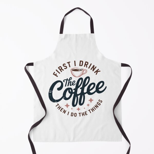 Item preview, First I Drink the Coffee Retro Script Badge designed and sold by QuietBloom80.