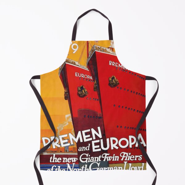 Item preview, Vintage 1929 Ocean Liner Poster | Art Deco Style | Bremen & Europa Launch | North German Lloyd | Bold Colors Typography designed and sold by artofuniverse.